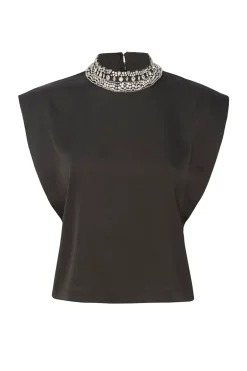 MISA Los Angeles RILEY TOP Blacksatin Hot