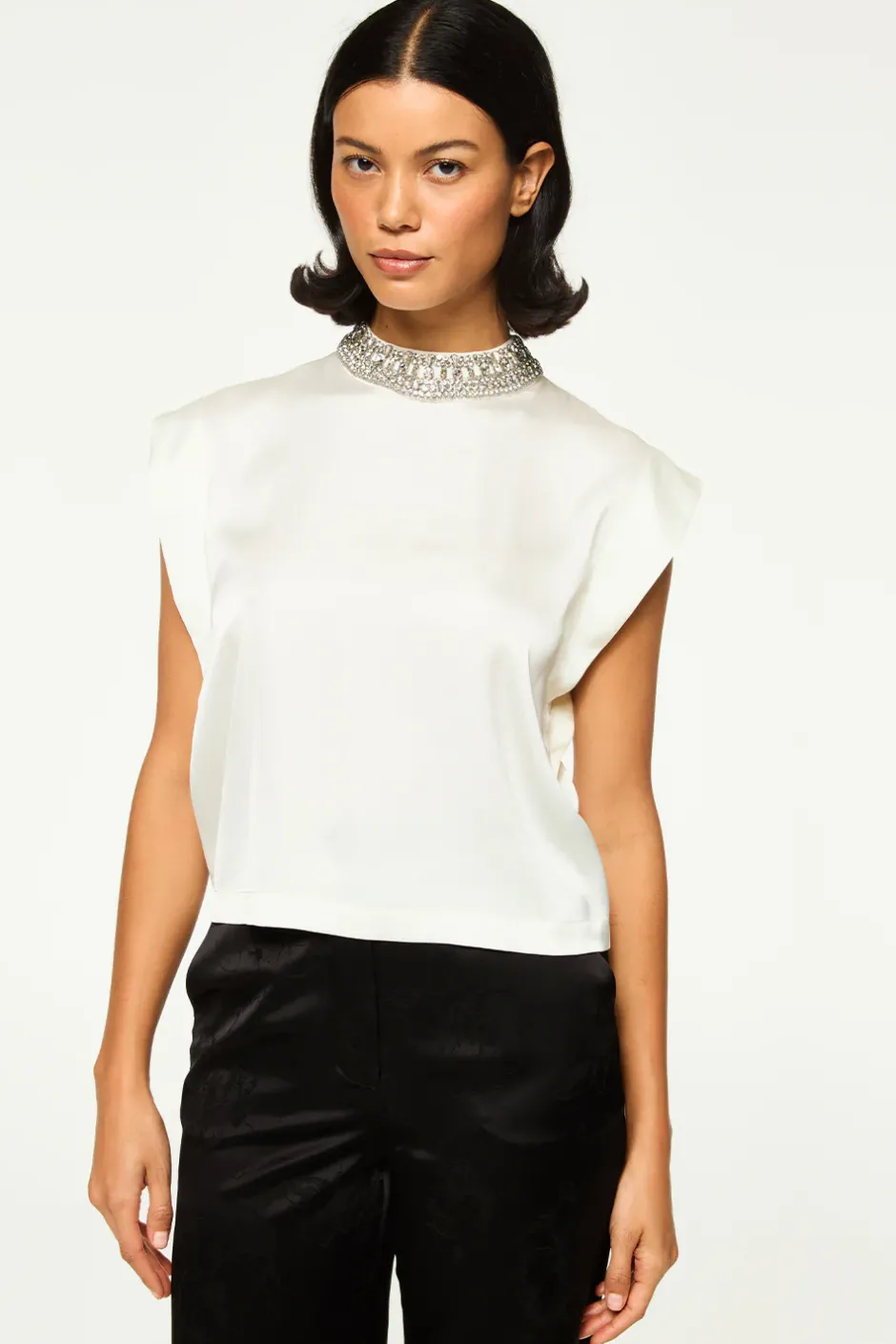 MISA Los Angeles RILEY TOP Ivorysatin Best