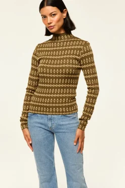 MISA Los Angeles RIVER TOP Olivegeostripe Fashion