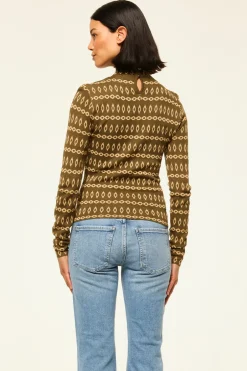 MISA Los Angeles RIVER TOP Olivegeostripe Fashion