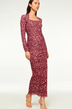 MISA Los Angeles RONDA DRESS Faunaabstractmesh Outlet