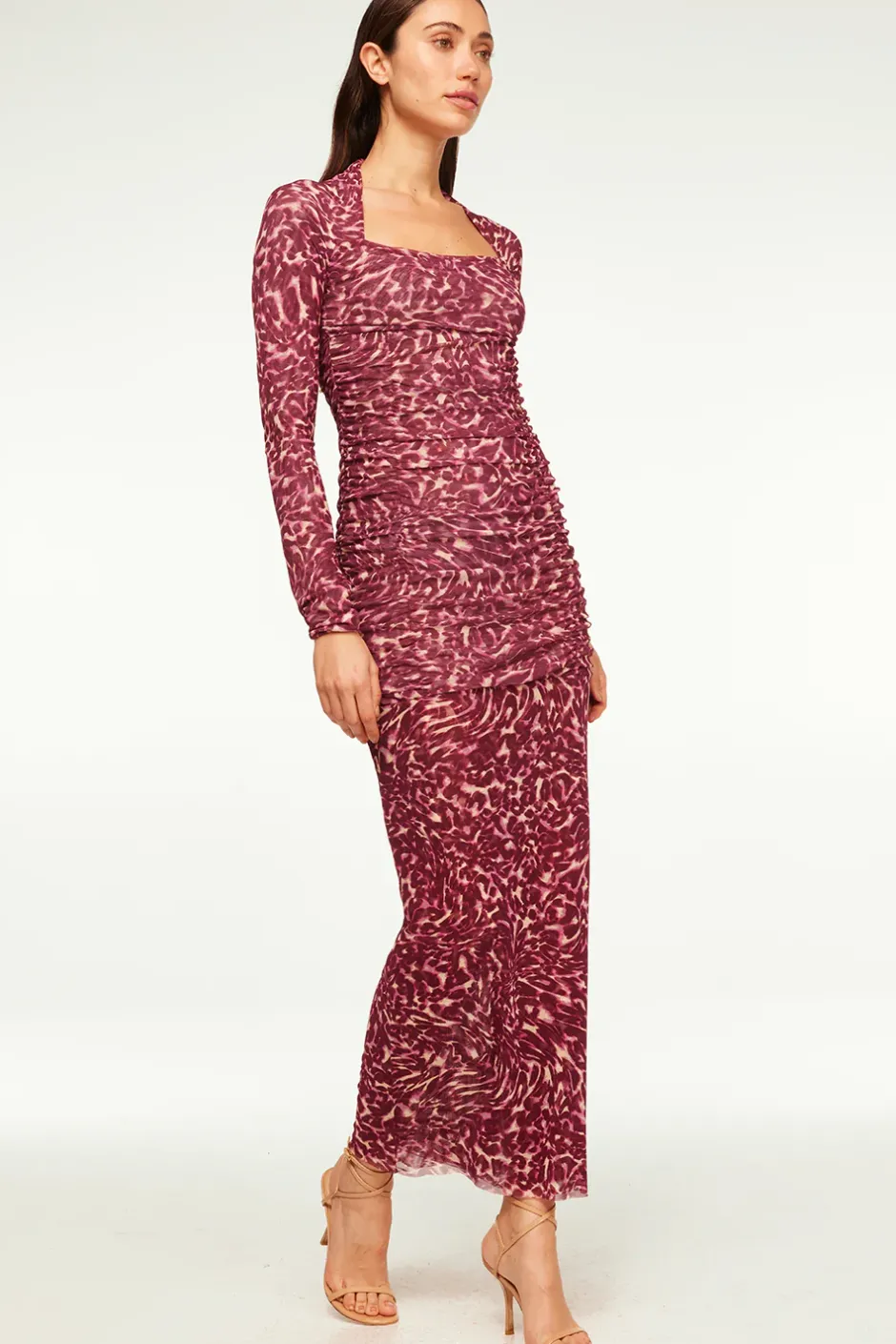 MISA Los Angeles RONDA DRESS Faunaabstractmesh Outlet