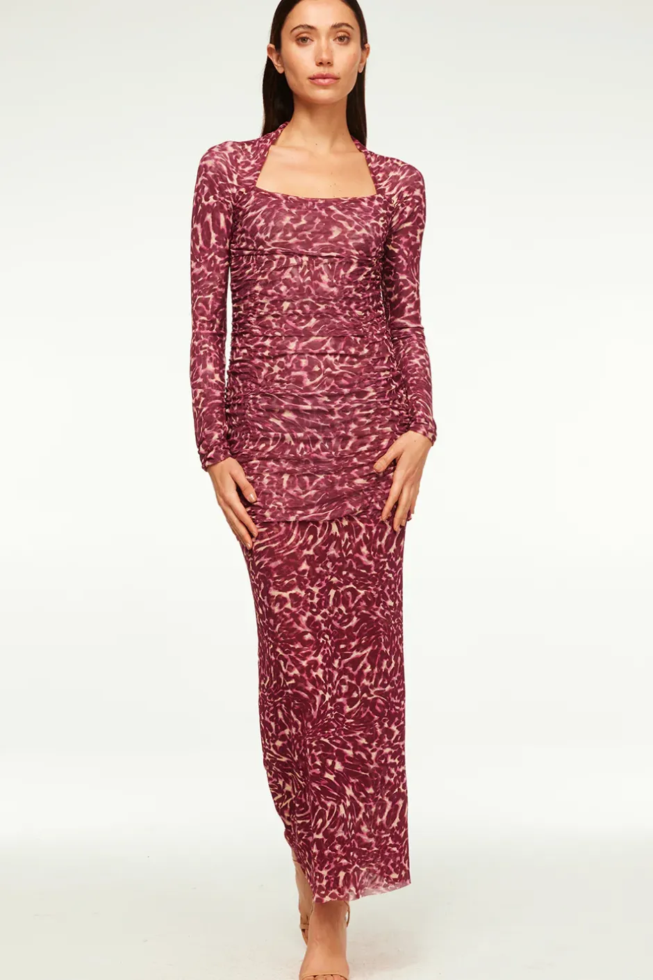 MISA Los Angeles RONDA DRESS Faunaabstractmesh Outlet