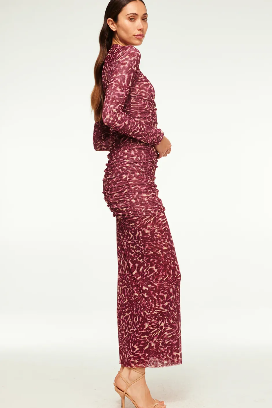 MISA Los Angeles RONDA DRESS Faunaabstractmesh Outlet