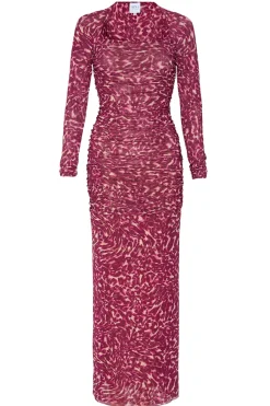 MISA Los Angeles RONDA DRESS Faunaabstractmesh Outlet