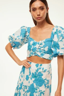 MISA Los Angeles RORI TOP Turquoiseflorapoplin Sale