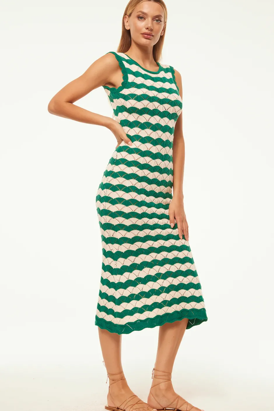 MISA Los Angeles ROSALBA DRESS Emeraldstripe Best