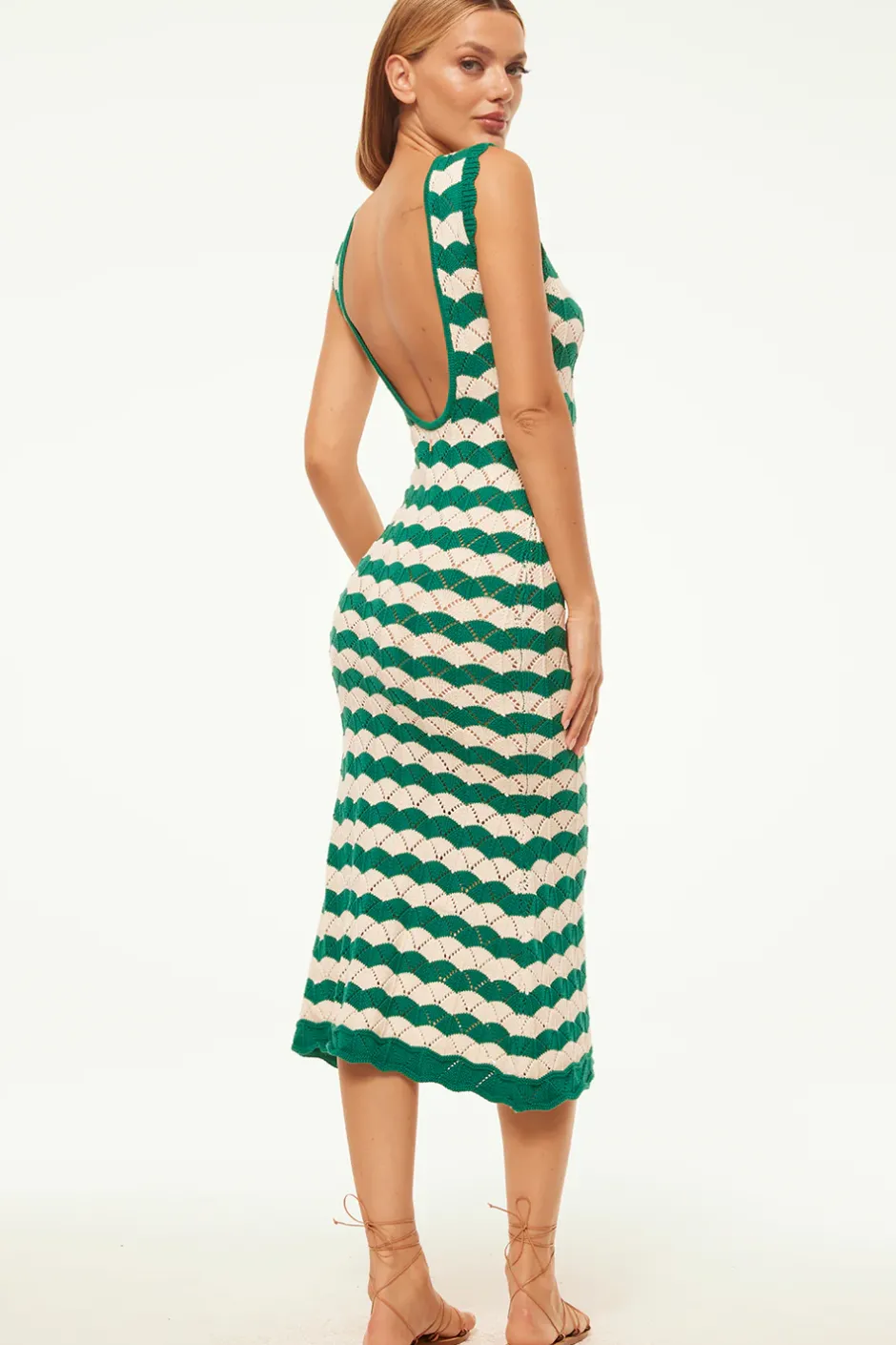 MISA Los Angeles ROSALBA DRESS Emeraldstripe Best