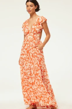 MISA Los Angeles SEPTIMA DRESS Patmostangerine Fashion