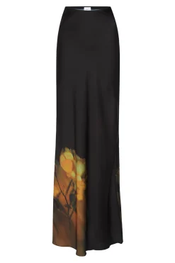 MISA Los Angeles SIERRA SKIRT Yellowrosesatin Clearance