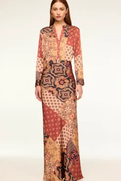 MISA Los Angeles SIERRA SKIRT Surrealpatchworksatin Hot