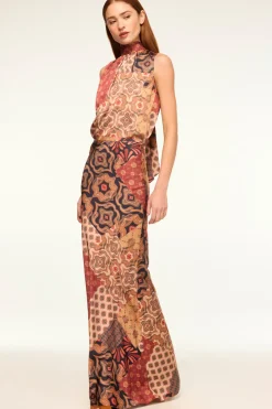 MISA Los Angeles SIERRA SKIRT Surrealpatchworksatin Hot