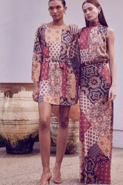 MISA Los Angeles SIERRA SKIRT Surrealpatchworksatin Hot