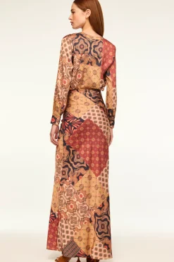 MISA Los Angeles SIERRA SKIRT Surrealpatchworksatin Hot