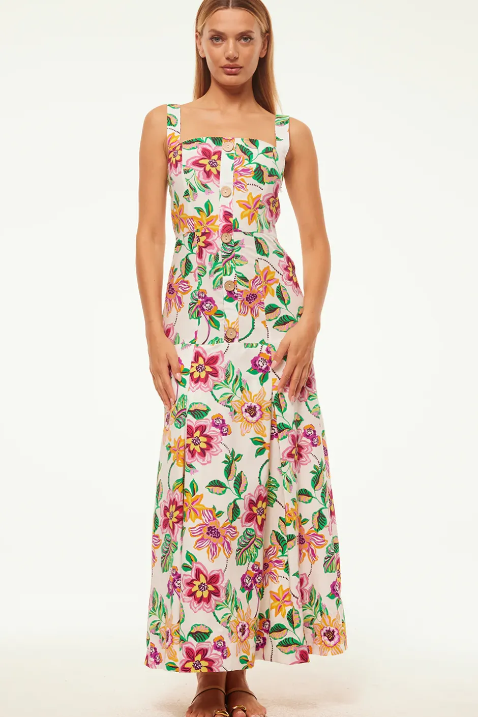 MISA Los Angeles SILVANA DRESS Floraexoticacottonpoplin Outlet