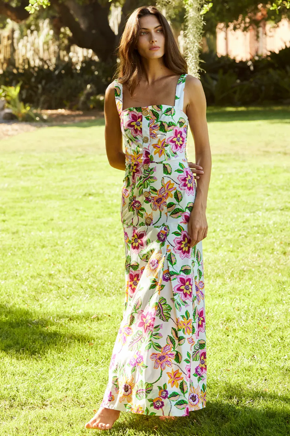 MISA Los Angeles SILVANA DRESS Floraexoticacottonpoplin Outlet