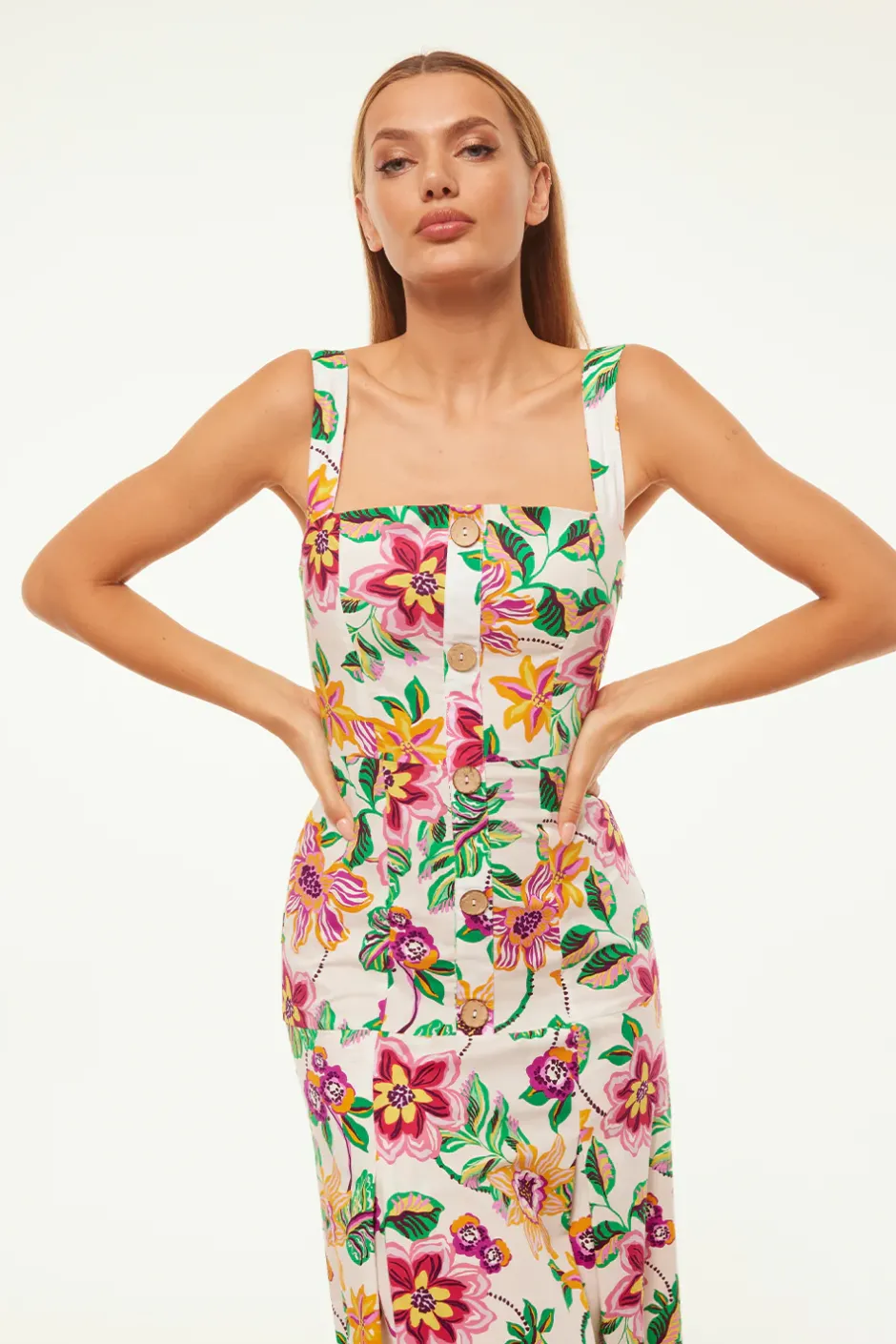 MISA Los Angeles SILVANA DRESS Floraexoticacottonpoplin Outlet