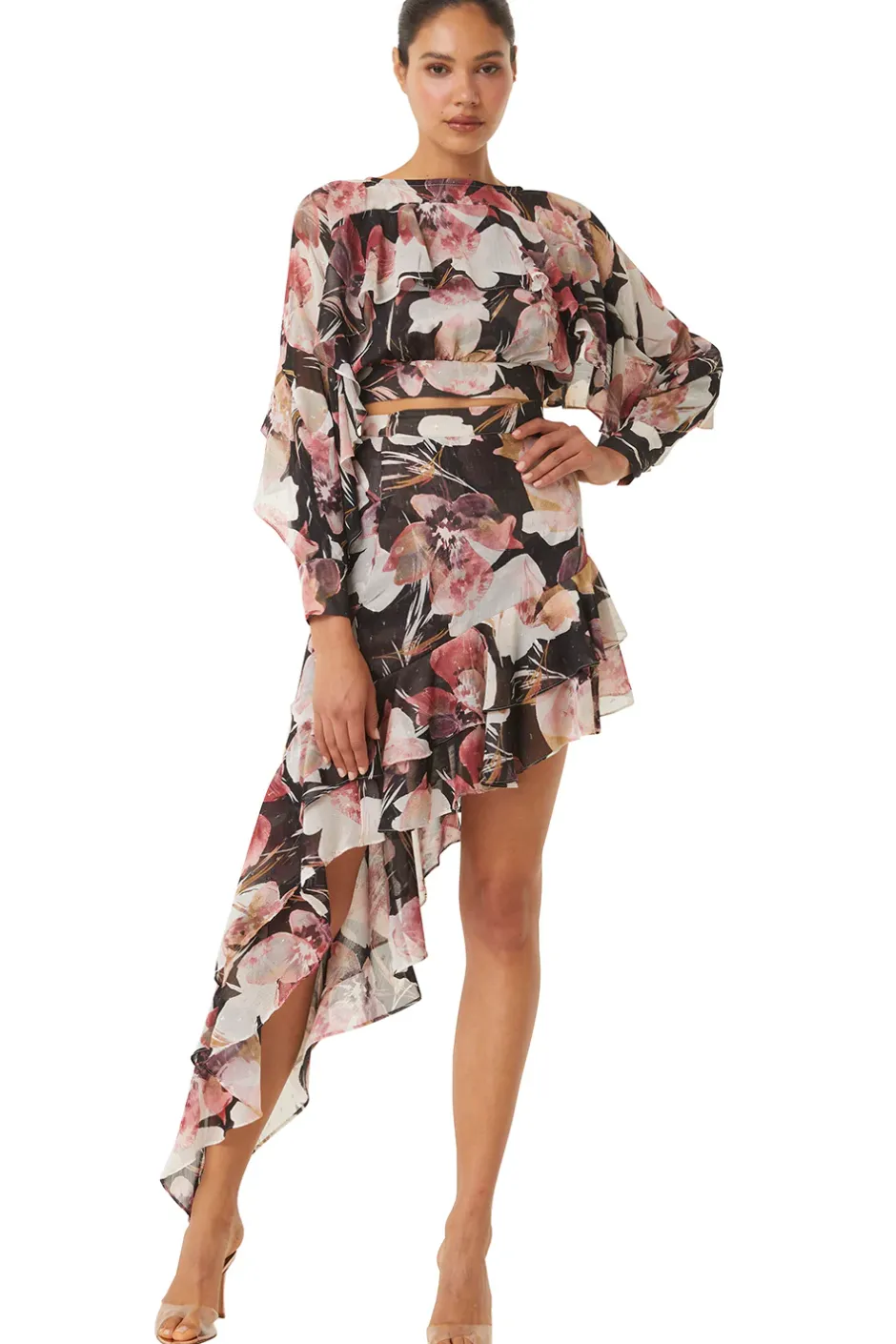 MISA Los Angeles SKY SKIRT Floratropicalblack Clearance