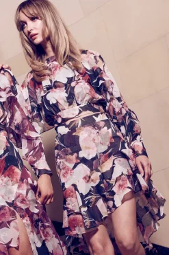 MISA Los Angeles SKY SKIRT Floratropicalblack Clearance