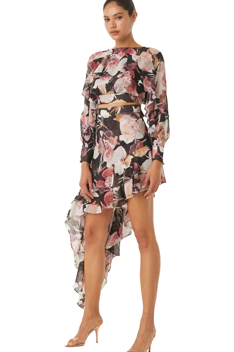 MISA Los Angeles SKY SKIRT Floratropicalblack Clearance