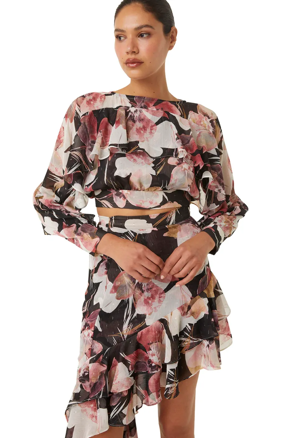 MISA Los Angeles SKY SKIRT Floratropicalblack Clearance