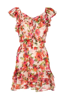 MISA Los Angeles SOLMAZ DRESS Palmareibloomschiffon Hot