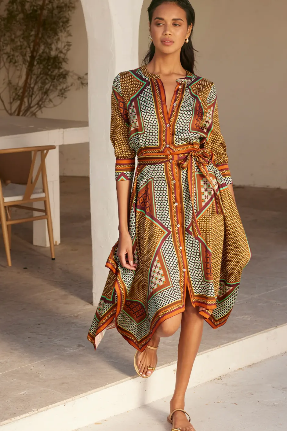 MISA Los Angeles SOLMAZ DRESS Positanoscarf Clearance