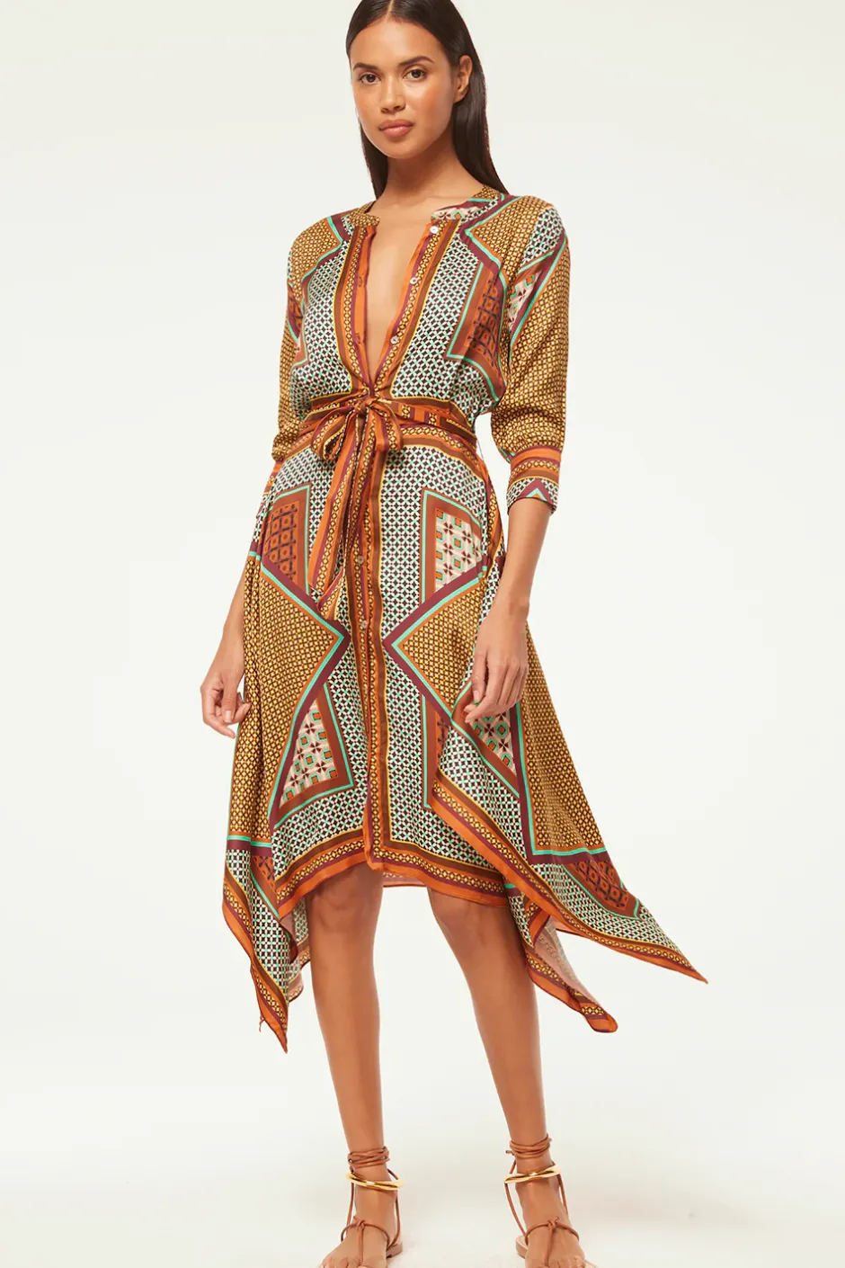 MISA Los Angeles SOLMAZ DRESS Positanoscarf Clearance