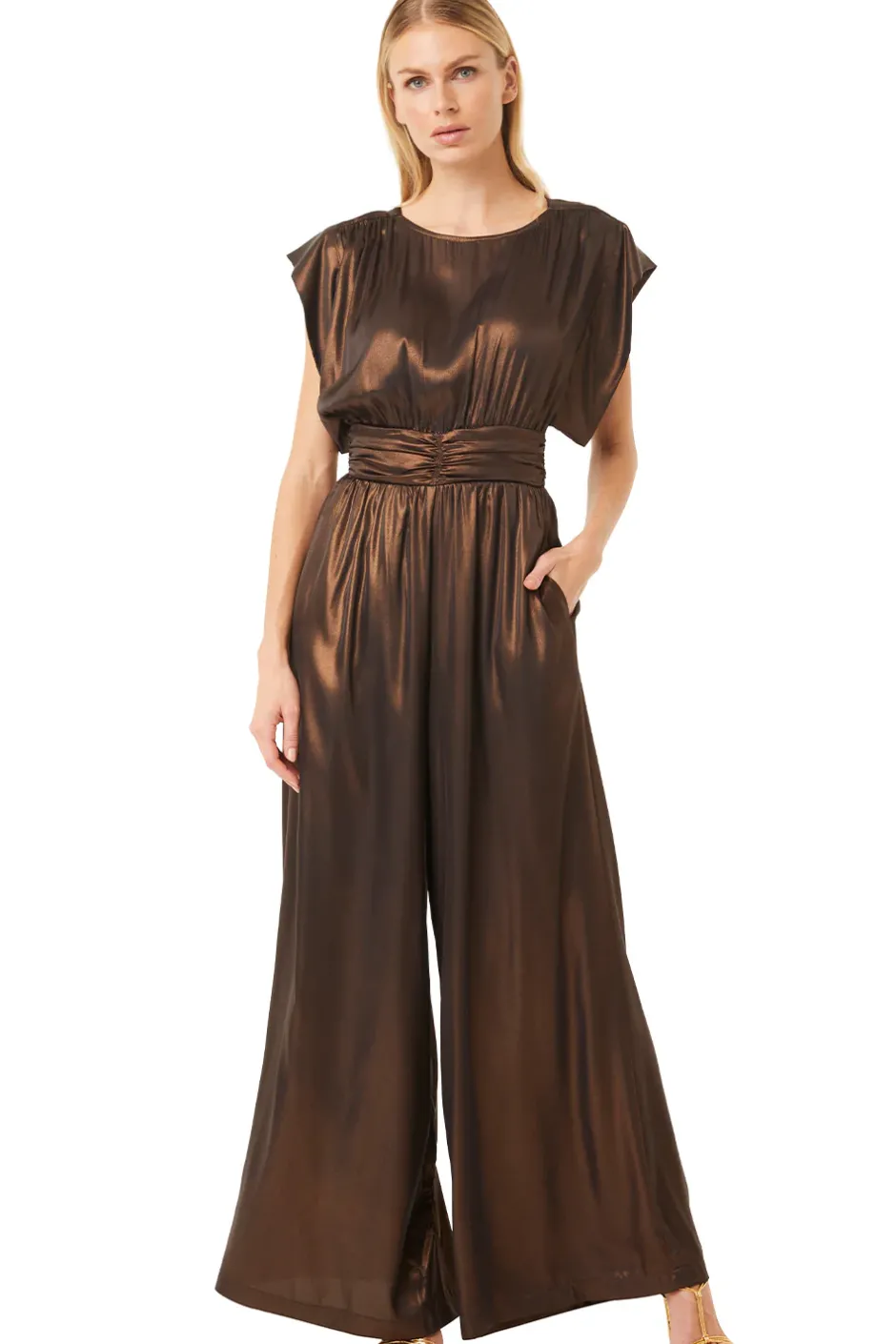 MISA Los Angeles SOPHIA JUMPSUIT Burnishedbronze Sale