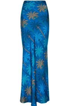 MISA Los Angeles THARA DRESS Cobaltpalmssatin Online