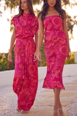 MISA Los Angeles THARA DRESS Floracorsicafuchsia Online