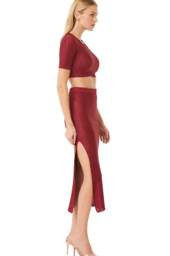MISA Los Angeles VERA SKIRT Lipstickred Fashion