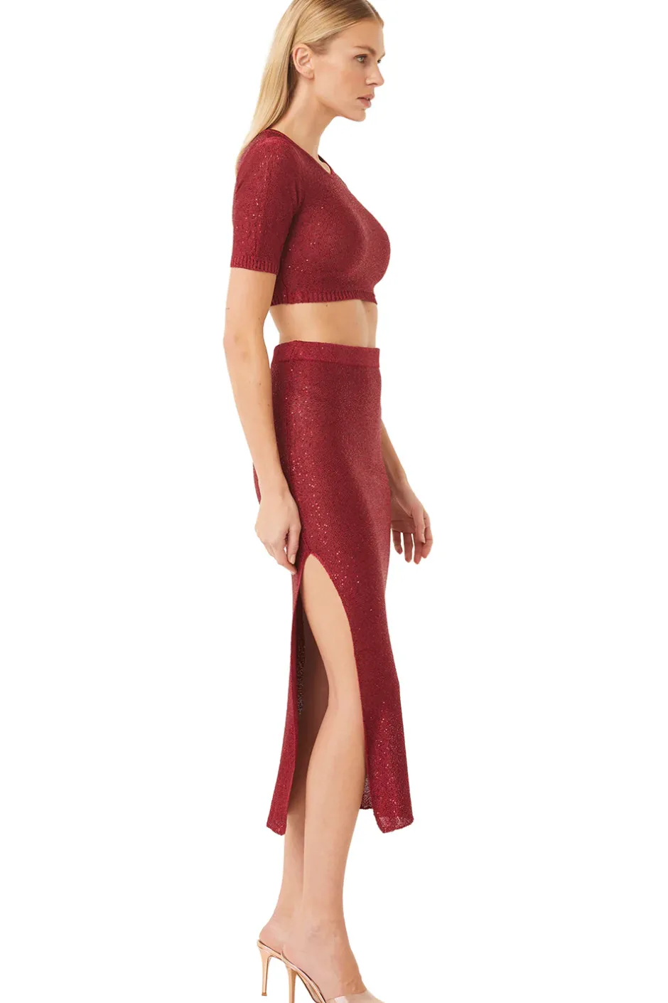 MISA Los Angeles VERA SKIRT Lipstickred Fashion