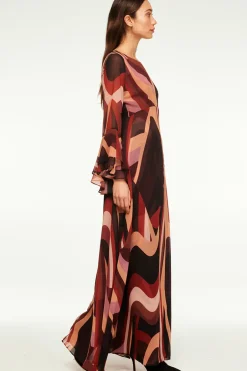 MISA Los Angeles ZOEY DRESS Canyonstripechiffon Discount